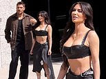 Kim Kardashian shows off curves in leather ensemble outside star’s Calabasas office
