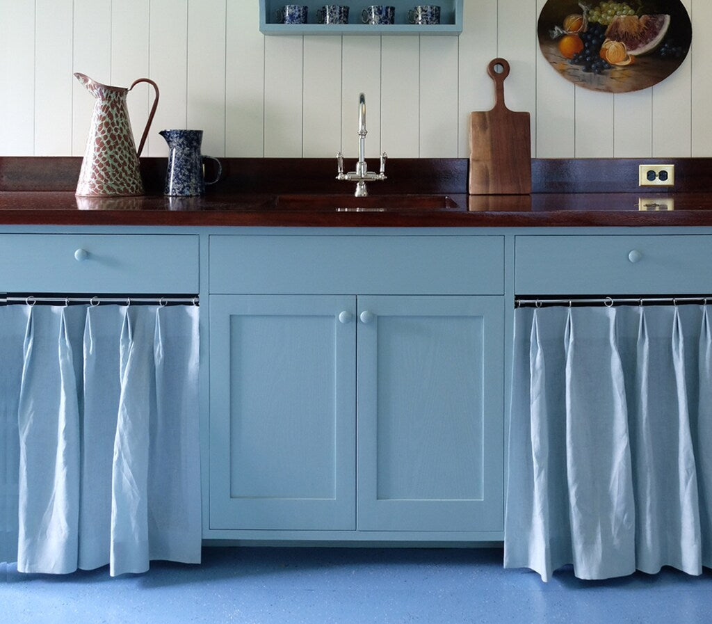 How to dress up your kitchen with a skirted sink or cabinet