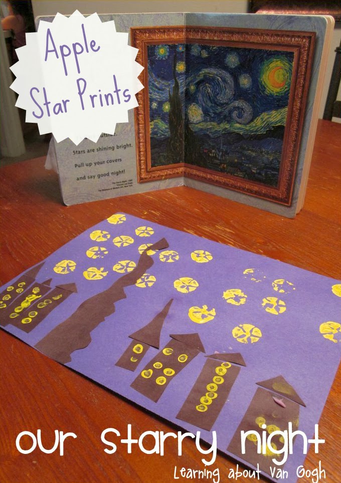 Apple Star Prints to Create Starry Night by Van Gogh