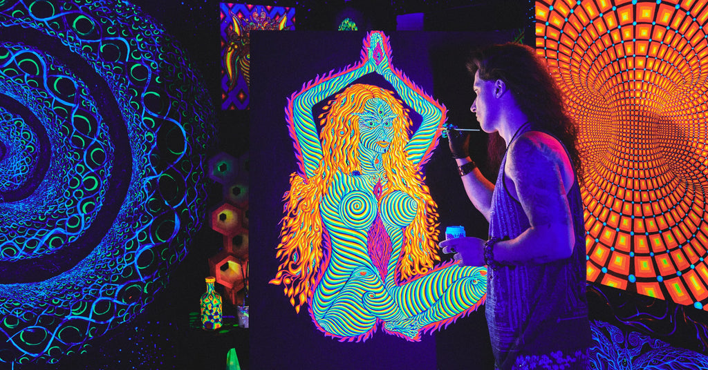 The Cosmic, Psychedelic, Glow-in-the-Dark Art of Alex Aliume