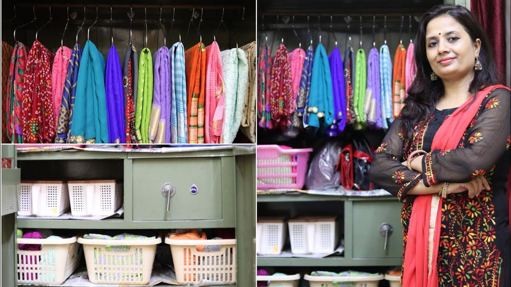 This video is about how to organize sari, kurta, salwar, petticoat in small wardrobe