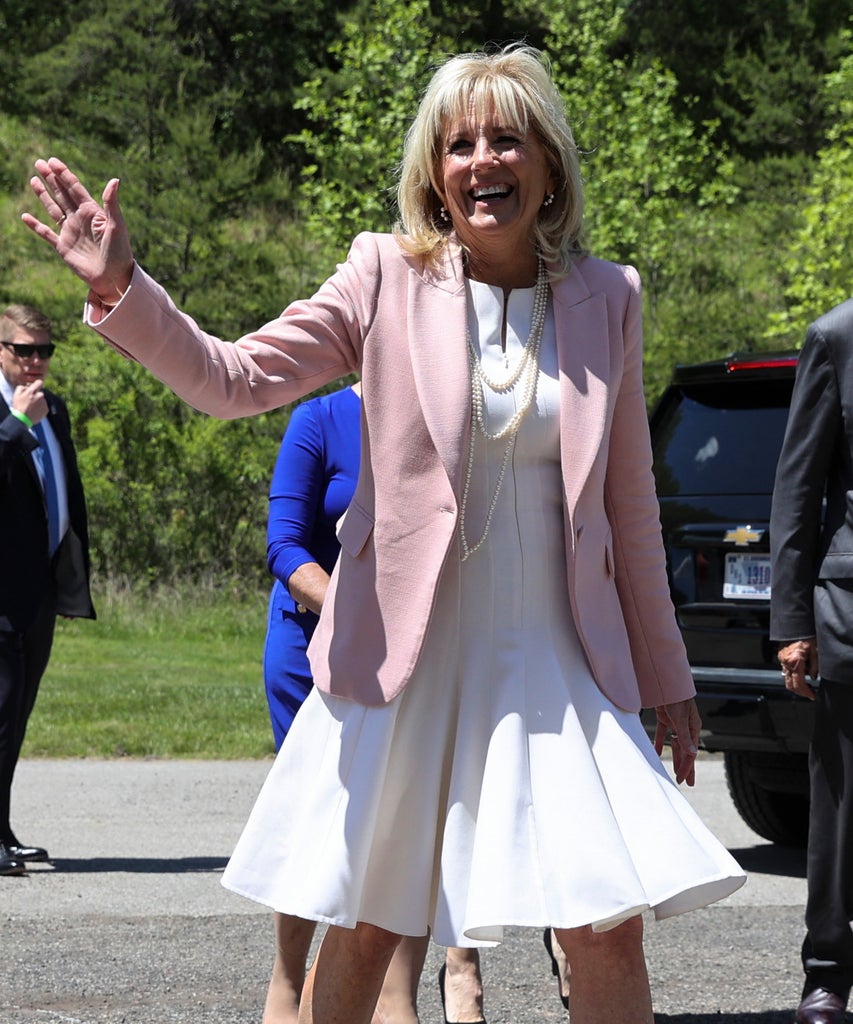 Jill Biden’s Valentino Tote Featured Her Dogs Champ & Major On It