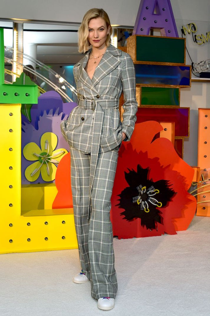 Karlie Kloss Windowpane Suit Is the Holiday Look You Didnt Know You Needed