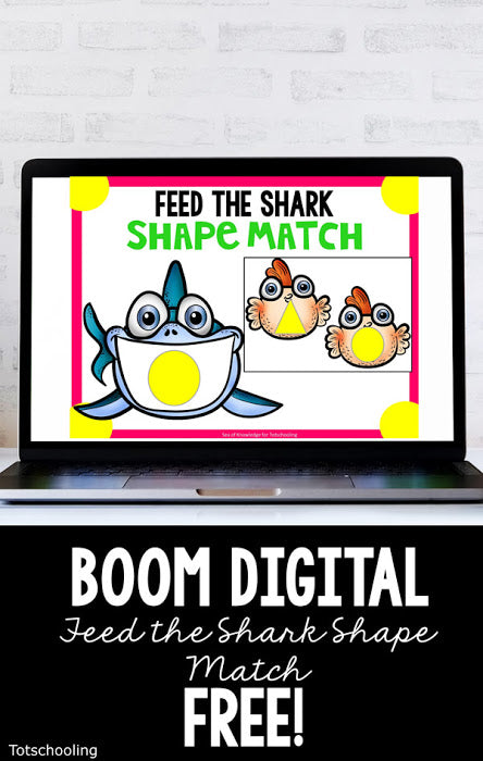 FREE Boom Cards - Feed the Shark Shape Matching