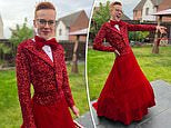 Boy, 16, delights Twitter by revealing he wore a vibrant red ballgown skirt to his prom
