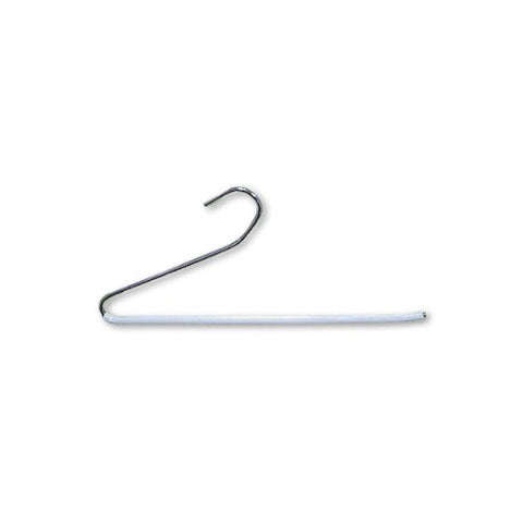 The Competitive Store 14" Chrome Slack/Pants/Skirt/Linens Hanger with White Vinyl Sleeve - Box of 50 Pieces