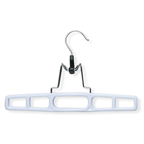 Honey-Can-Do HNG-01326 Plastic Skirt/Pant Hanger with Clamp, 2-Pack, White