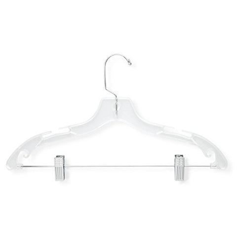 Honey-Can-Do HNGT01194 12-Pack Suit Hanger with Clips, Crystal Clear