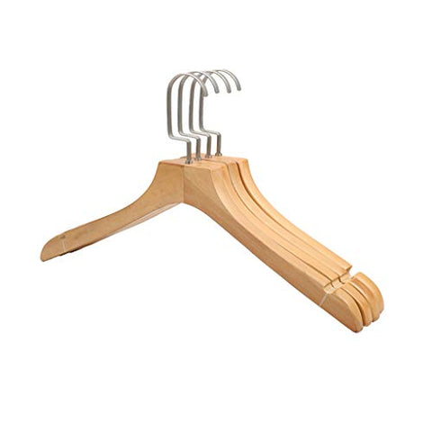 Wooden Suit Hangers with Non Slip Bar and 360 Swivel Chrome Hook Wooden Hangers-10 Pack