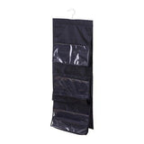 Exclusive geboor hanging handbag organizer dust proof storage holder bag wardrobe closet for purse clutch with 6 larger pockets black