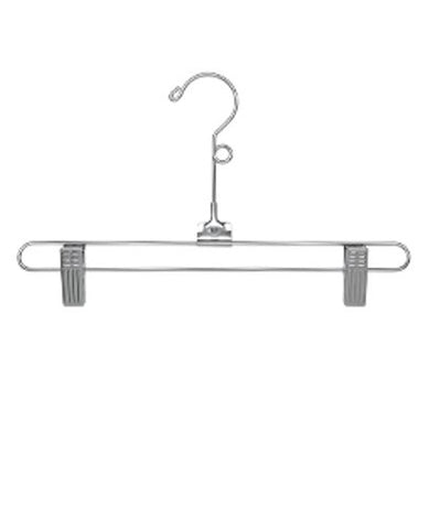 Count of 100 Metal Chrome Pant and Skirt Hanger and metal Clips 12 Inch