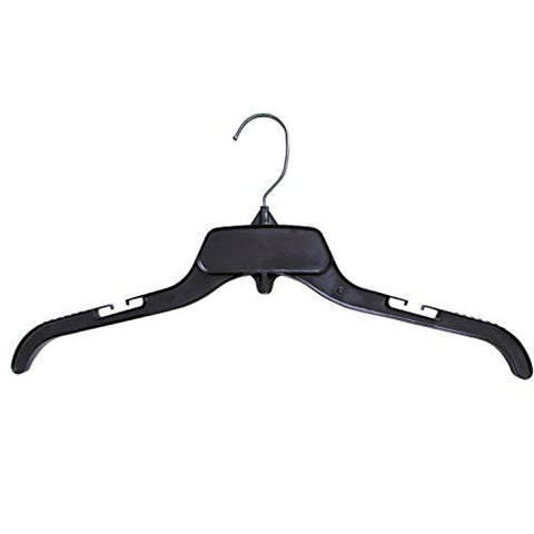 Hanger Central Heavy-Duty Black Plastic Closet Department Store Shirt Hangers, 19 Inch, 25 Pack
