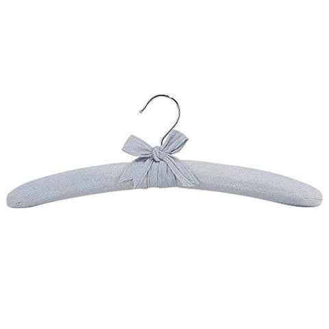 Xyijia Hanger Durable Denim Coated Fabric Hanger with Sponge Padding for Women, Pack of 5, Decorative Hangers Coats