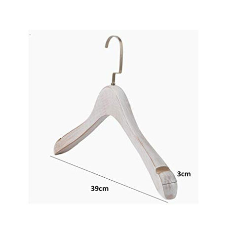 Xyijia Hanger 5 Pcs Luxury White Antique Wide Shoulder Wooden Coats Clothes Hanger, Thick Clothing Hangers