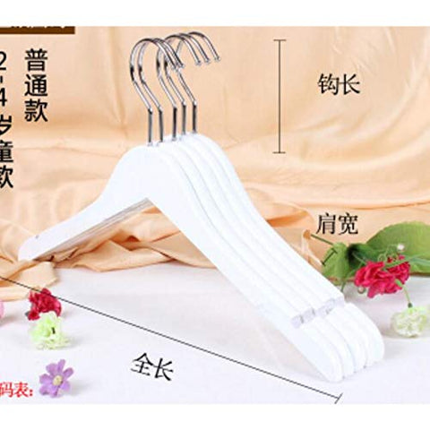 Xyijia Hanger 10Pcs/Lot 30Cm/44.5Cm White Solid Wood Clothes Rack Hotel Clothing Store Clothing Hangers Anti-Skid Coat Hangers
