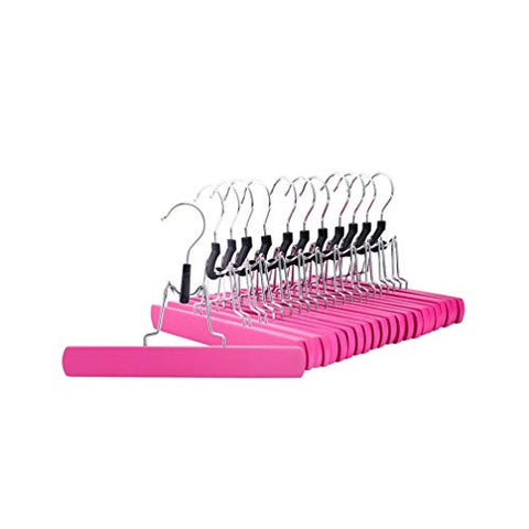 Xyijia Hanger (12Pcs/Lot Pink Wooden Collection Slack Hanger, Wood Skirt Hangers, Pant Hangers Anti-Rust Hook Skirt