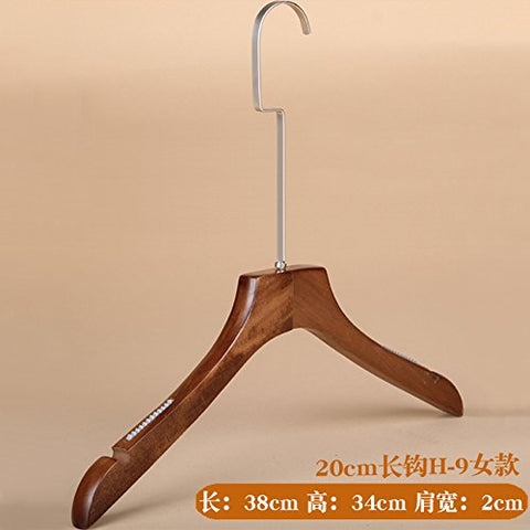 Kexinfan Hanger Long Hook Clothing Store Solid Wood Hanger Pants Clip Wooden Clothes Hanging Children'S Clothing Men And Women Wooden Hangers, 1 Rose Red 20Cm Long Hook H-9 Female Models