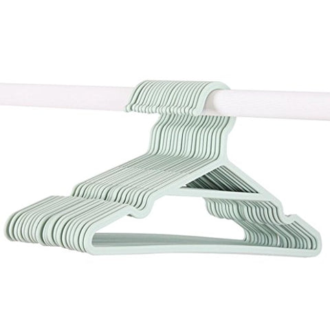 ink2055 Plastic Solid Color Coat Pants Clothes Hanger Non-slip Groove Drying Rack