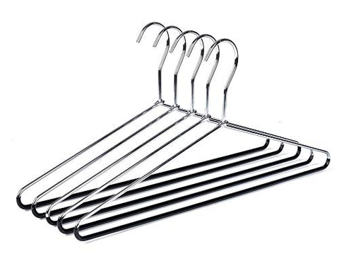 10 Metal Hangers Quality Heavy Duty Metal Coat Hangers with Non-Slip Rubber Coating for Pants (10)
