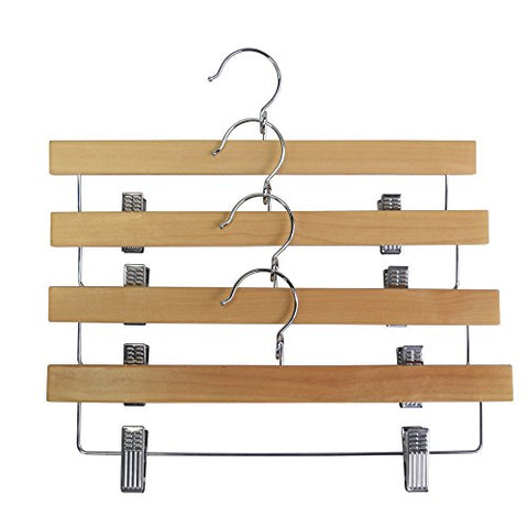 Proman Products Kascade Wooden Straight Hanger with Clips, Natural, 50 pcs / box