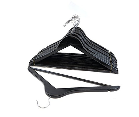FLORIDA BRANDS Suit Hangers, Black Wood, Set of 96