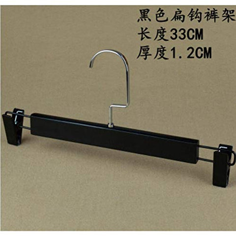 Xyijia Hanger 10Pcs/Lot 40Cm/44.5Cm Black Solid Wood Vintage Clothes Rack, Clothing Store Anti-Skid Wooden Hanger. Trousers Clips