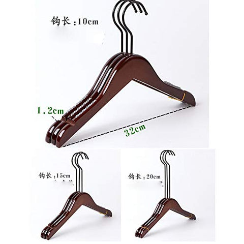 Xyijia Hanger 5Pcs/Lot 32Cm/38Cm Clothing Store Solid Wood Clothes Rack Trousers Rack Men and Women's and Children's Vintage Anti-Skid Trouse