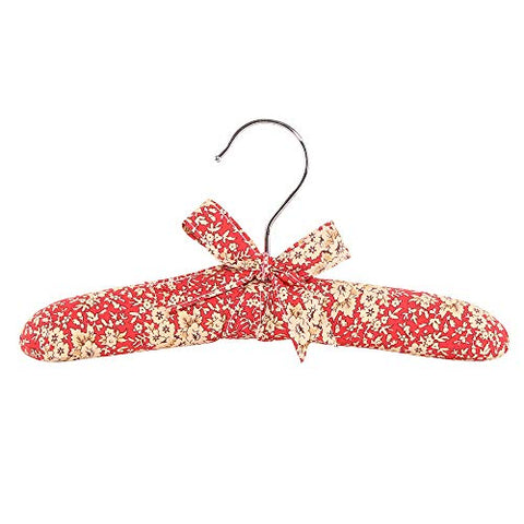 Xyijia Hanger Fabric Coat Hanger Set Wood and Sponge Padded for Baby Pack of 5 Floral Dots Kid Hanger Cloth