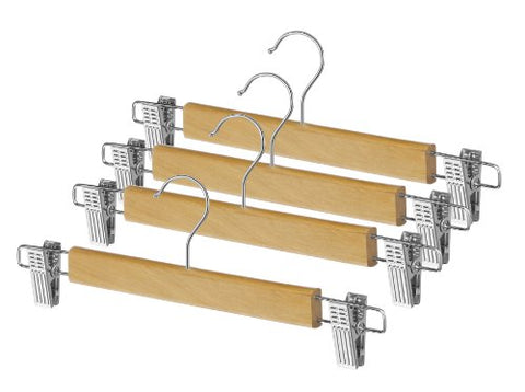 Whitmor Grade A Wood Clip Skirt Hanger (Set of 4)