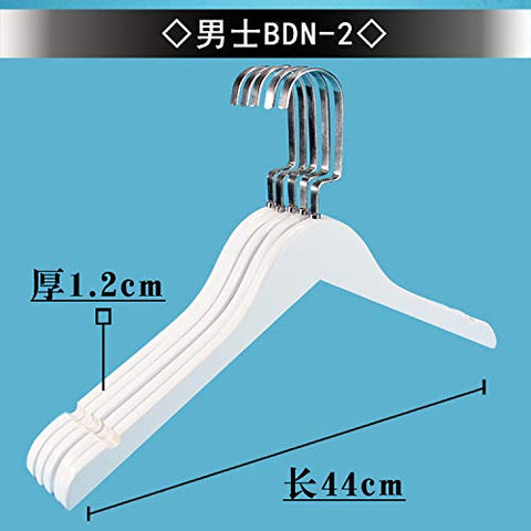 Xyijia Hanger 10Pcs/Lot 40Cm /44Cm Adult White Solid Wood Hangers Children's Hanger and Trousers Clips