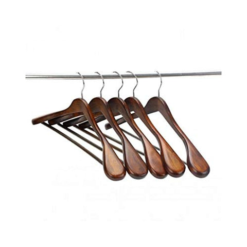 Xyijia Hanger (5 Pieces/Lot Extra-Wide Shoulder Suit Hangers, Wood Clothing Hangers Closet Collection, Retro Finish