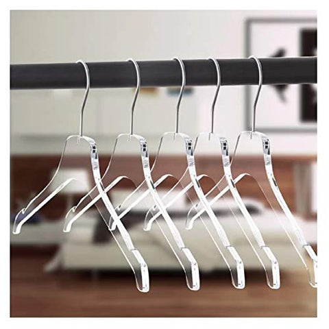 Quality Acrylic Clear Hangers, Made of Clear Acrylic for a Luxurious Look and Feel with Swivel Hook (Shirt)