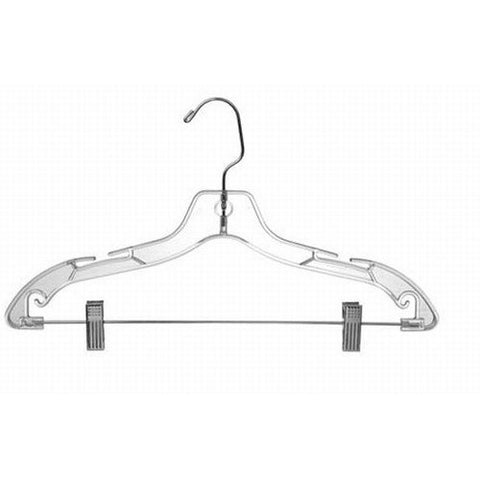 American Hanger & Fixture P33 Teens 14" Wide Clear Heavyweight Suit Hanger (Pack of 100)