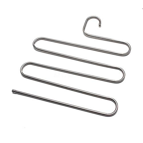 Xyijia Hanger (1 Pcs S Type Pants Trousers Hanger Multi Layers Stainless Steel Clothing Storage Rack Closet Space Saver