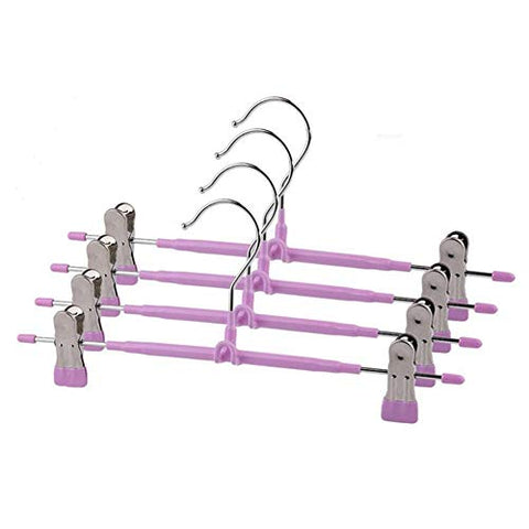Xyijia Hanger (20 Pcs/Lot Colorful Strong Metal Pants Skirt Slack Hangers with Clips, Pink Blue Non Slip PVC Trousers Hanger
