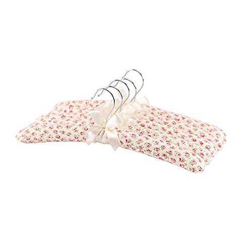 Xyijia Hanger Women Coat Hanger with Soft Sponge Padding, Pack of 5, Floral Pink Lady Multi Hangers for Clothes Coats
