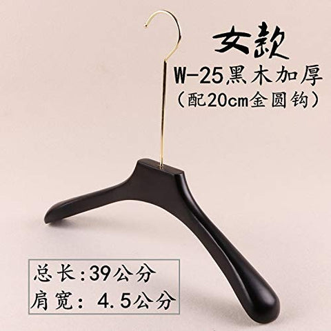 Xyijia Hanger (10Pcs/ Lot Wooden Hanger High-Grade Black Clothing Store Clothes Hanging Wooden Clothes Pants Rack with Gold Hook