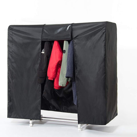 Best seller  garment rack cover 59 large rolling rack cover only heavy duty z rack cover with 2 full strong zipper black wardrobe clothing rack cover clothes storage cover for dance costumes dress suits