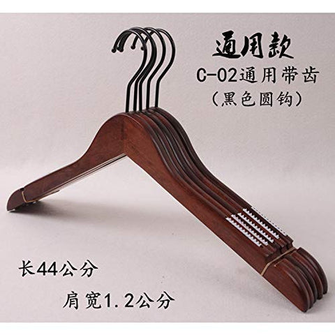 Xyijia Hanger (10Pcs/ Lot Wooden Hanger Clothing Store Retro Non-Slip Wooden Clothes Hanging Clothes Pants Rack with Black Round Hook