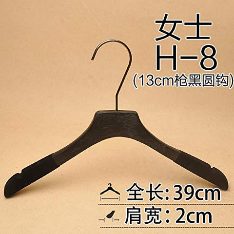 Xyijia Hanger (10Pcs/ Lot Wooden Hanger Brushed Black Men's and Women's Clothing Clothing Store Clothes Hanging Wooden Clothes Long Hook