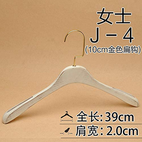 Xyijia Hanger (10Pcs/ Lot Wooden Hanger Washed White Old Clothing Hanging Support Women's Clothing Store Clothing Store Non-Slip White Wooden Hanger
