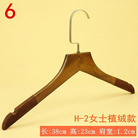 Kexinfan Hanger Clothing Store Solid Wood Hanger Men And Women Children'S Clothing Clothes Rack Home Clothes Hanging Clothing Support Anti-Slip Wooden Hanger, 10, 6. H2 Ms. B Section