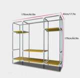 Top yanfaming closet organizer wardrobe closet portable closet shelves steel pipe thickened reinforced blackout cloth fabric storage assembly wardrobe b_66 9 x 66 9 x 17 7in
