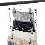 Milo6 Chrome 4-Tier Folding Skirt Hanger (Set of 2)