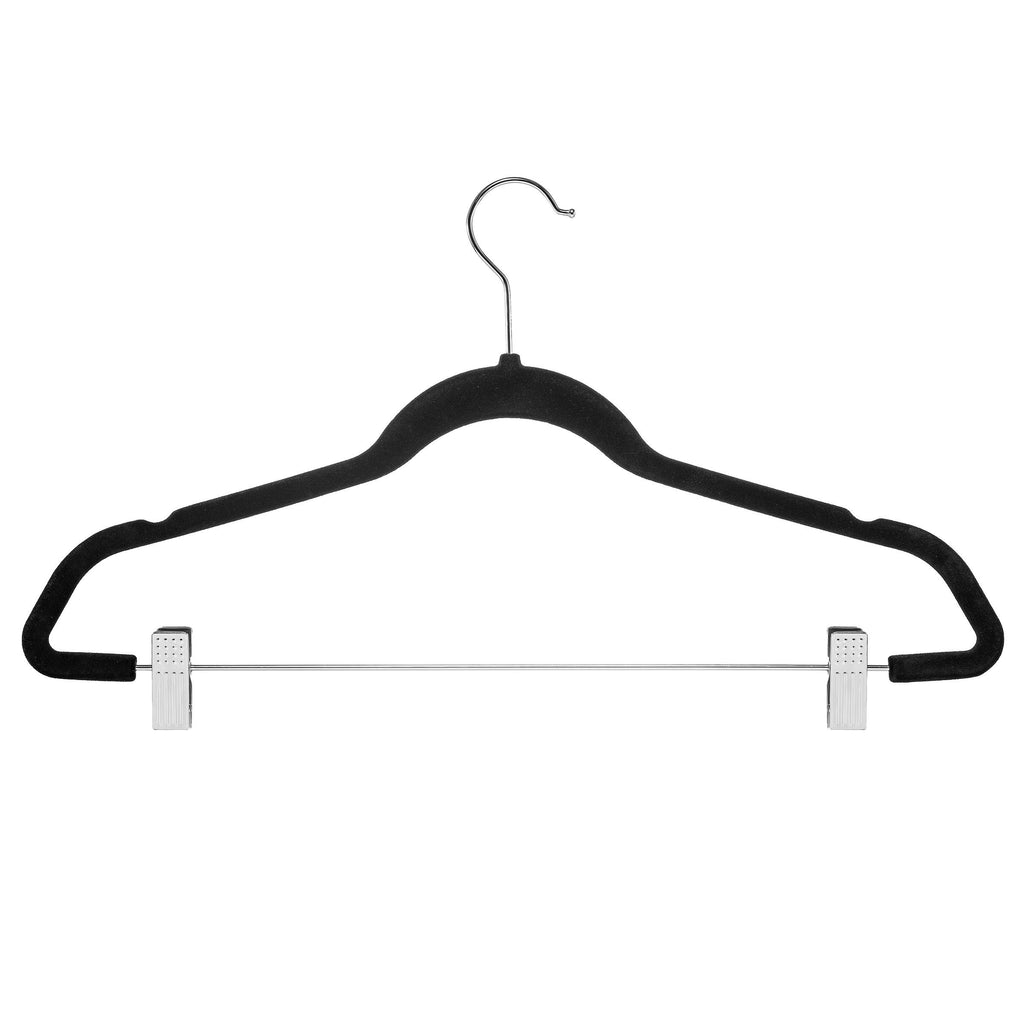 ZOBER Premium Velvet Skirt Hangers (20 Pack) Non Slip Velvet Pants Hangers  with Metal Clips, 360Â° Hook, Durable Ultra Thin Space