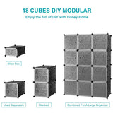 Best seller  honey home diy modular shelving storage organizer 18 cube extra large portable wardrobe with clothes rod 12 cubes organizing cabinet 6 cubes shoe rack