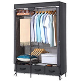 Great lifewit full metal closet organizer wardrobe closet portable closet shelves with adjustable legs non woven fabric clothes cover and 3 drawers sturdy and durable large size