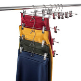 Heavy-Duty Add-On Skirt Hangers with Clips 12 Pack, Multi Stackable Add on Hangers, Adjustable Clip Pants Hanger, Skirt Hanger with Clips, Chrome Hook, Cascading Clip Hanger Jeans, Slacks, Bottoms