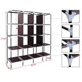 Shop for songmics 67 inch wardrobe armoire closet clothes storage rack 12 shelves 4 side pockets quick and easy to assemble brown uryg44k