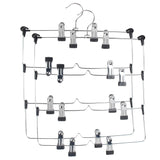 LOHAS Home 4 Tier Skirt Hangers Pants Hangers Closet Organizer Stainless Steel Fold up Space Saving Hangers (2-Pieces)